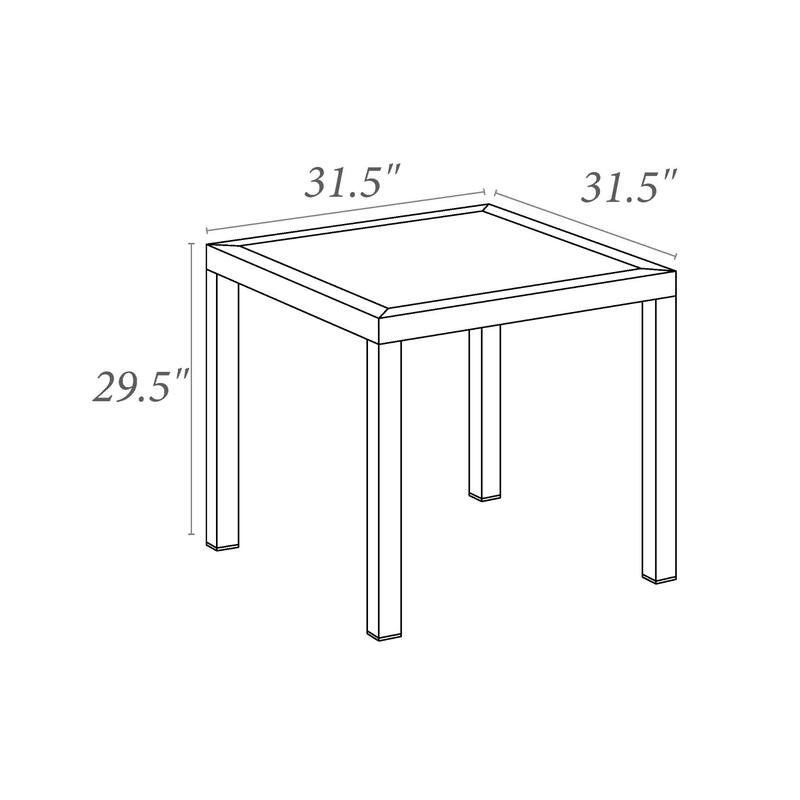 5-Piece Gray Stackable Square Outdoor Patio Dining Set 33"