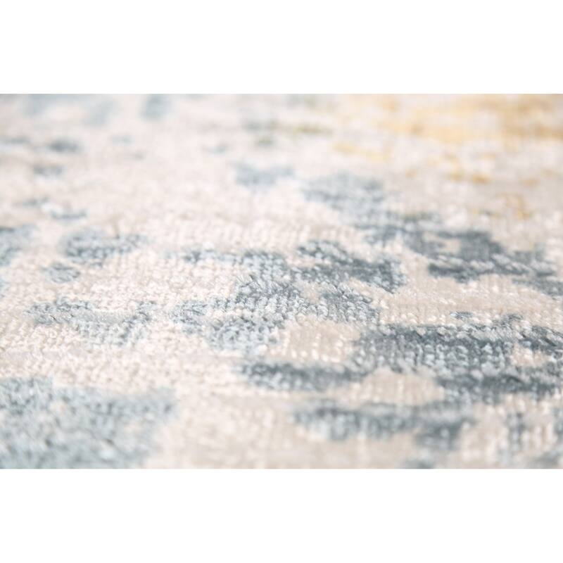 Gold Abstract Contemporary Foyer Rug Hand-Knotted Wool Carpet - 2'0"x 3'0"