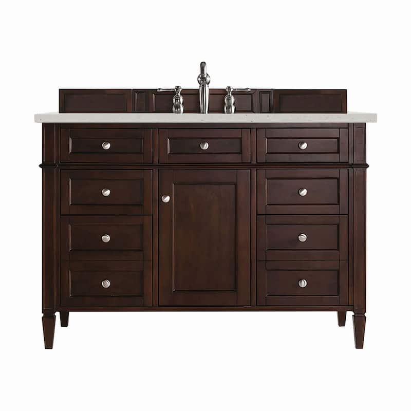 James Martin Vanities 650-V48-3LDL Brittany 48" Single Basin Poplar - Burnished Mahogany - Mahogany Finish