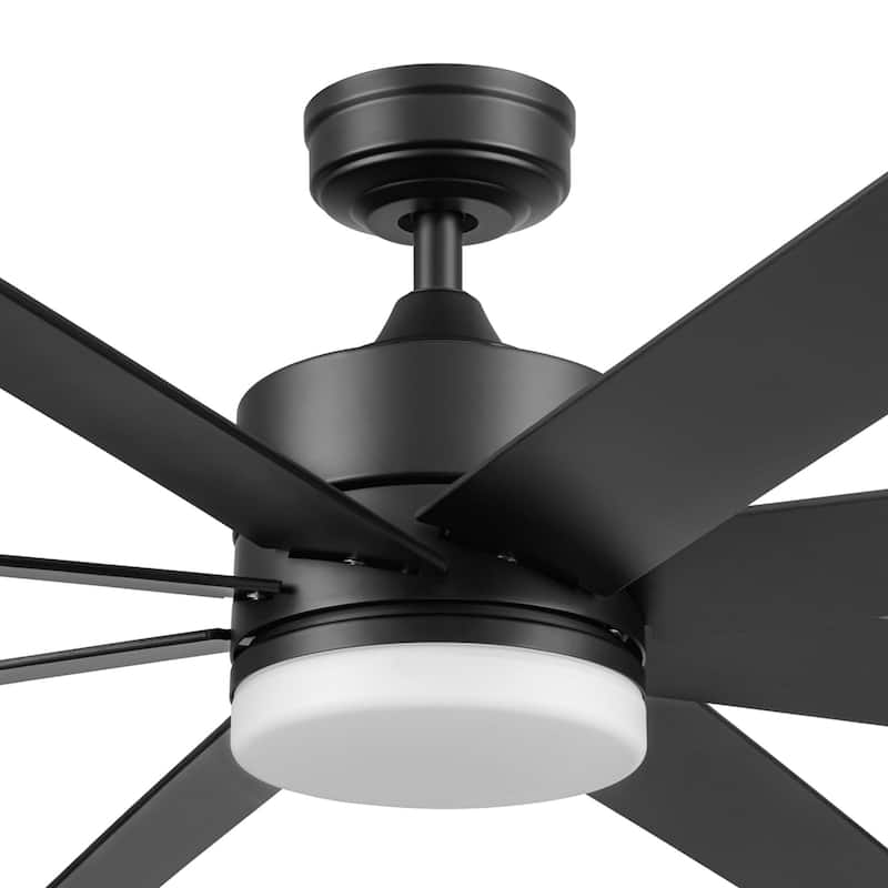 62" Honeywell Kildee Outdoor Ceiling Fan with Color Changing Light, Remote Control - 62 Inches