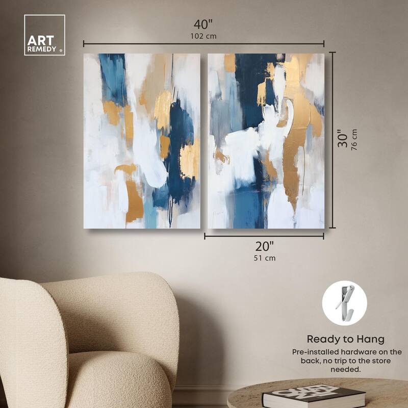 Luminous Earthson Set Canvas Set of 2 by Art Remedy, Gallery Wrapped