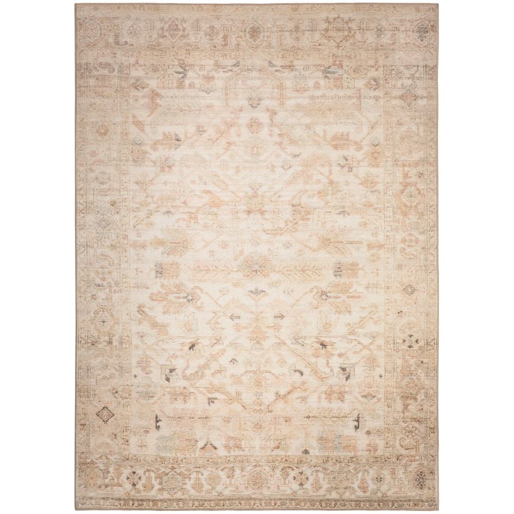 Nourison Vintage Washables Indoor only Beige Persian Area Rug