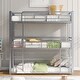 preview thumbnail 3 of 14, Metal Twin Size Triple Bunk Bed with Guard Rails, Silver