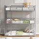 preview thumbnail 3 of 14, Metal Twin Size Triple Bunk Bed with Sturdy Construction, Guard Rails, and Space-Saving Design for Kids Room, Silver