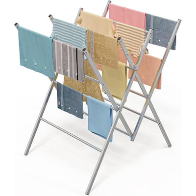 Oversized Metal Drying Rack - Silver Color