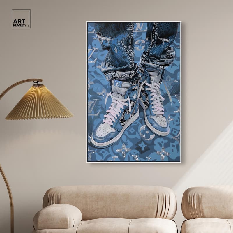 Blue Dreams Sneakers Canvas by Art Remedy