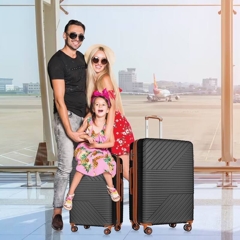 3 Piece Hardshell Luggage Spinner 8 Wheels Suitcase Sets (20"24"28")