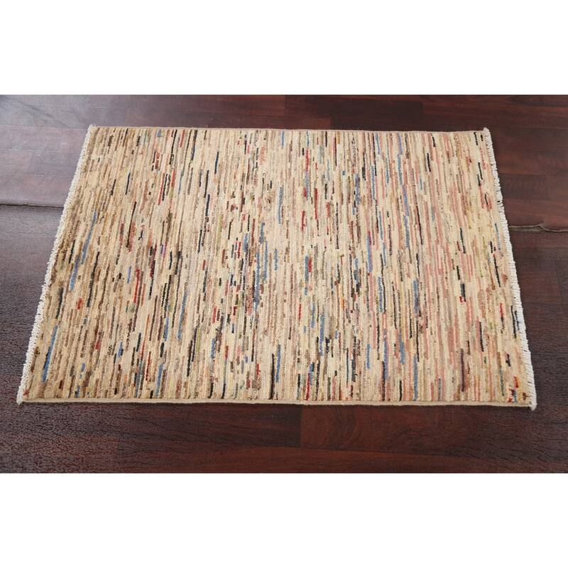 Contemporary Gabbeh Kashkoli Area Rug Wool Hand-knotted Foyer Carpet - 2'7" x 3'10"