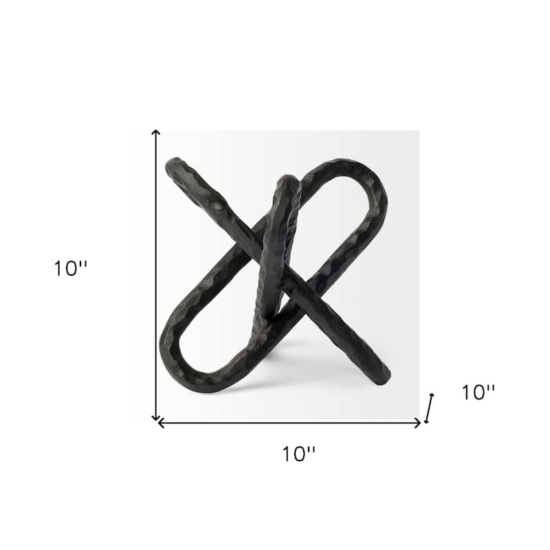 HomeRoots 10" Black Metal Chain Link Tabletop Sculpture