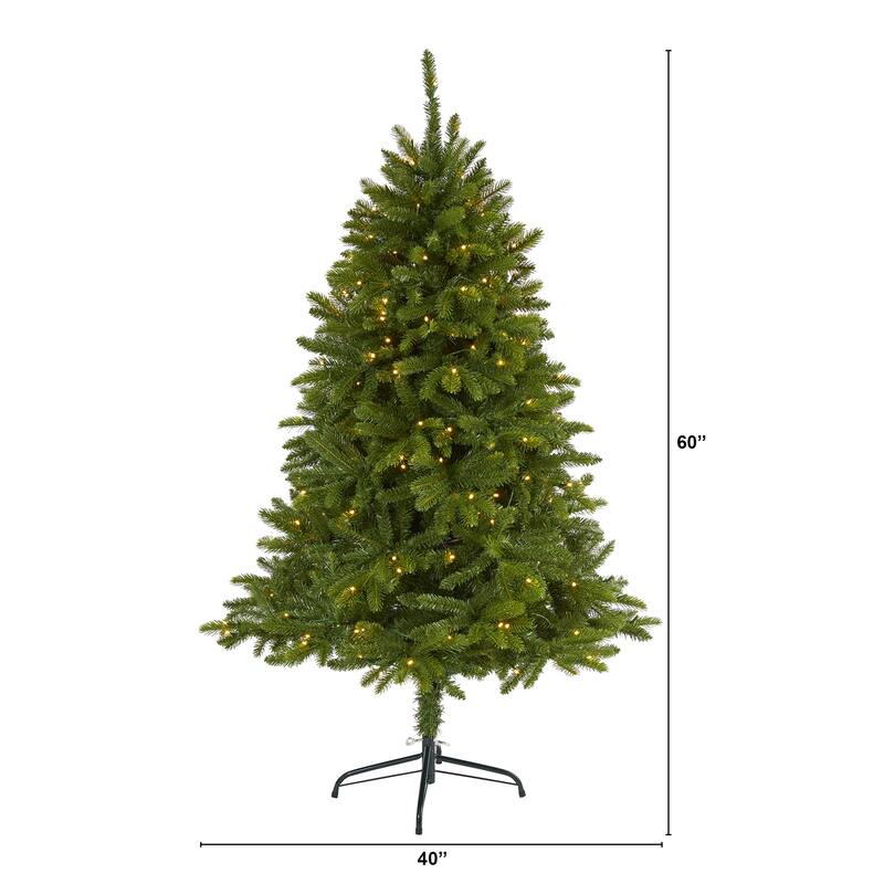 8' Pre-Lit Wellington Spruce Artificial Christmas Tree, Clear LED Lights - 8 Foot