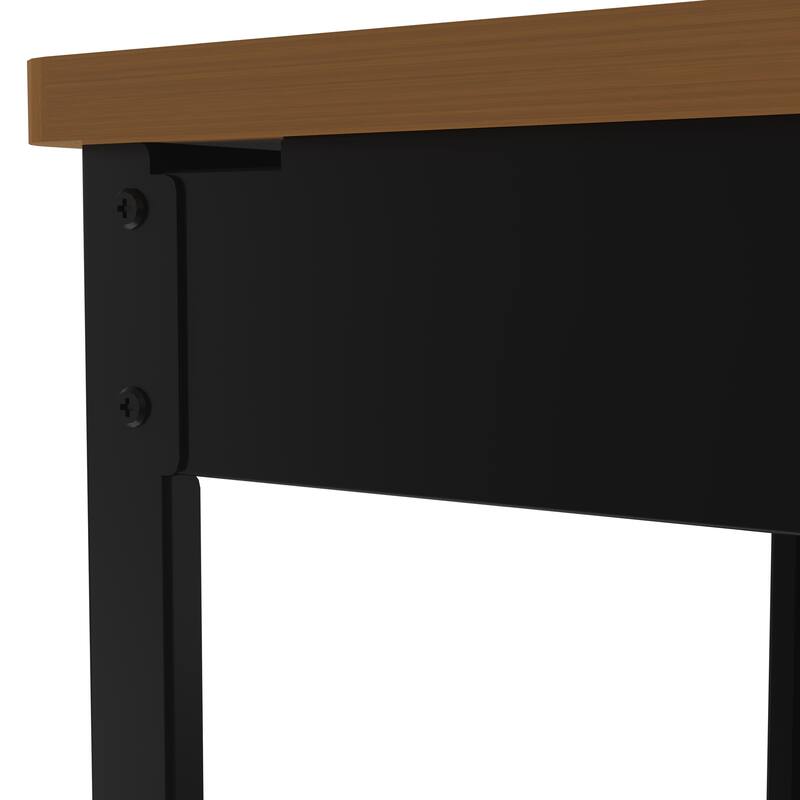 Rectangular double-layer coffee table with hidden storage compartment and fingerprint lock