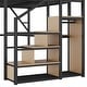 preview thumbnail 8 of 56, High Loft Bed Metal Bed Frame with Stairs Built-in Shelves and Wardrobe, Side Grid Rack, Light, Charging Station and Desk