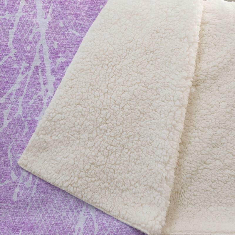 Premium Machine Washable Contemporary Fragment Sherpa Throw Blanket