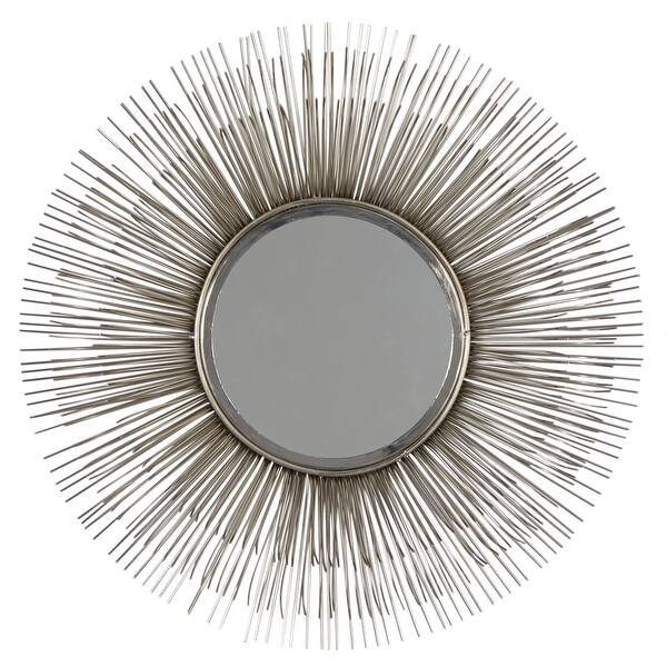 Silver Iron Modern Wall Mirror 29 X 29 X 4 29 X 4 X 29 Overstock
