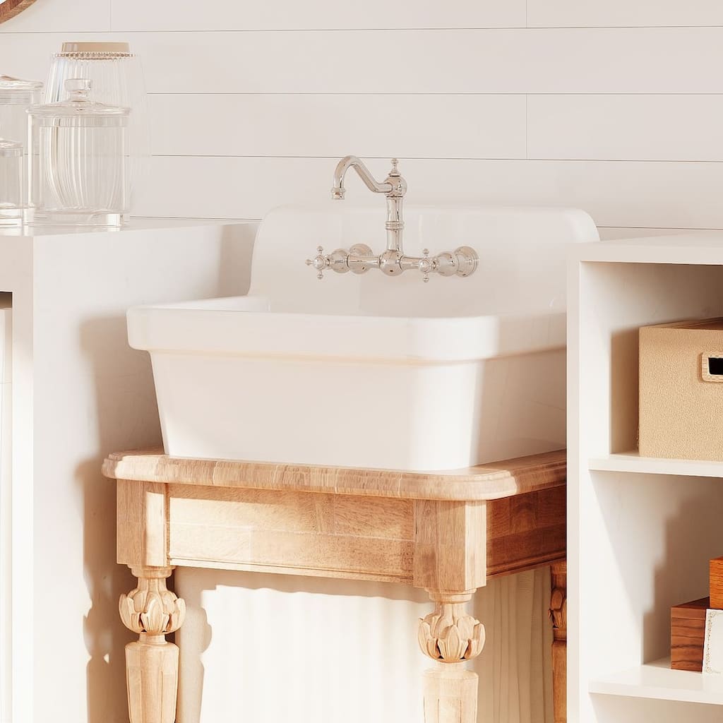 Eridanus Mason 24-inch Vitreous China Wall Mount Laundry Tub Utility Sink