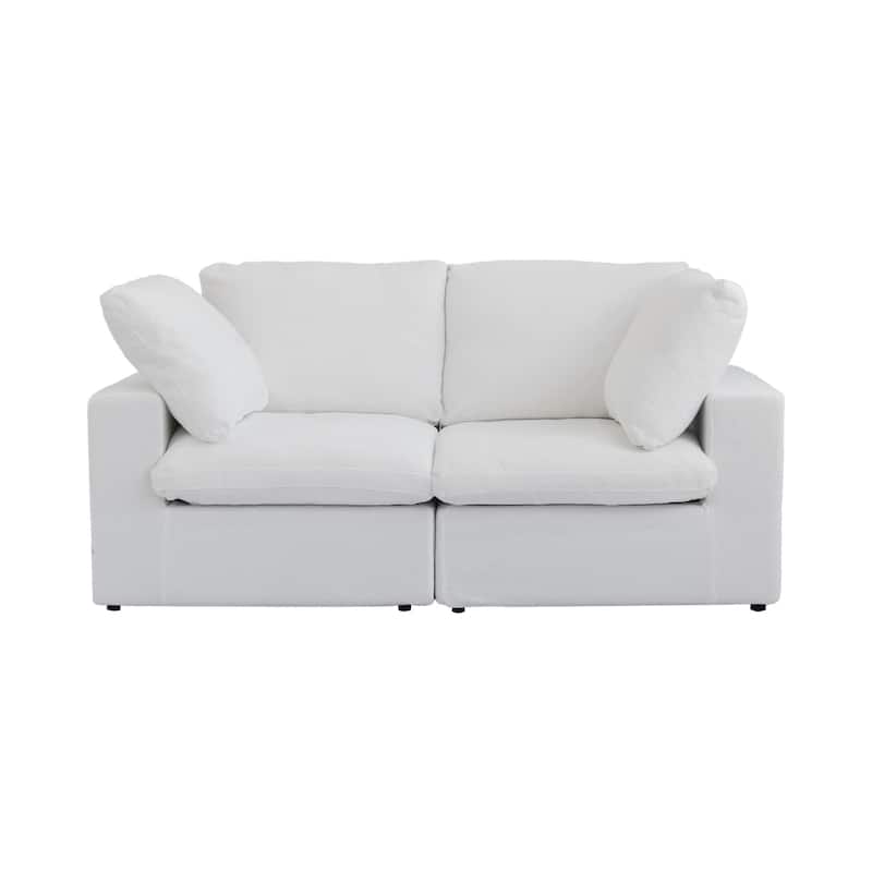 2 Seater Sofa Couch with Pillows for Living Room