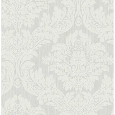 Seabrook Designs Genevieve Damask Prepasted Wallpaper - 20.5 in. W x 33 ft. L