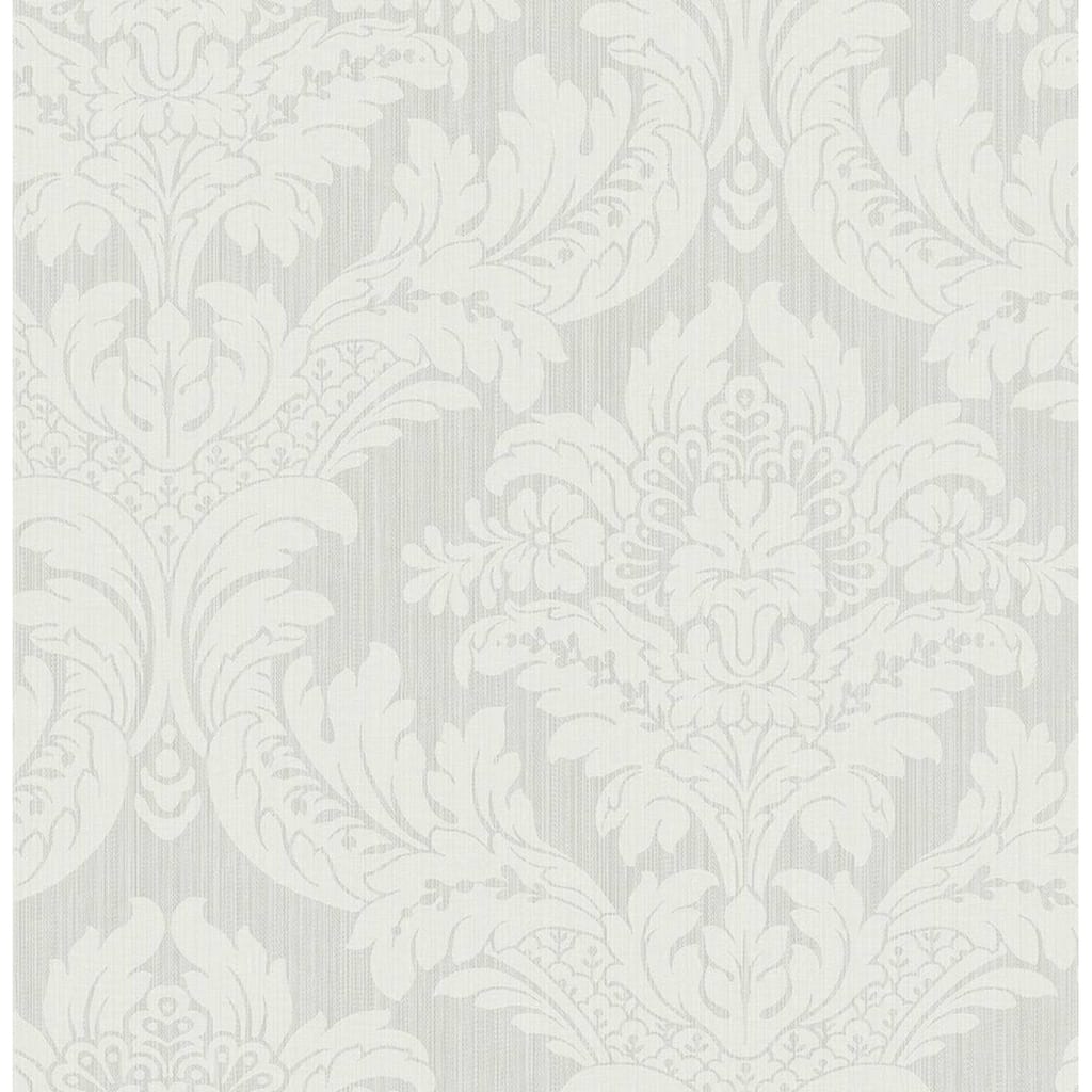 Seabrook Designs Genevieve Damask Prepasted Wallpaper - 20.5 in. W x 33 ft. L