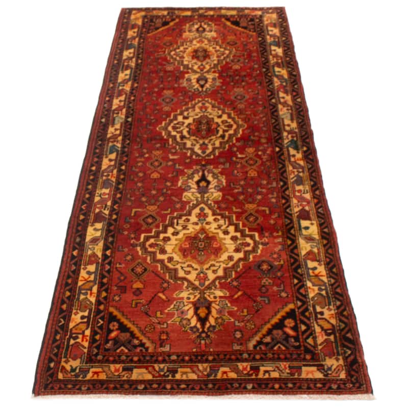 ECARPETGALLERY Hand-knotted Anadol Red Wool Rug - 3'7 x 11'2