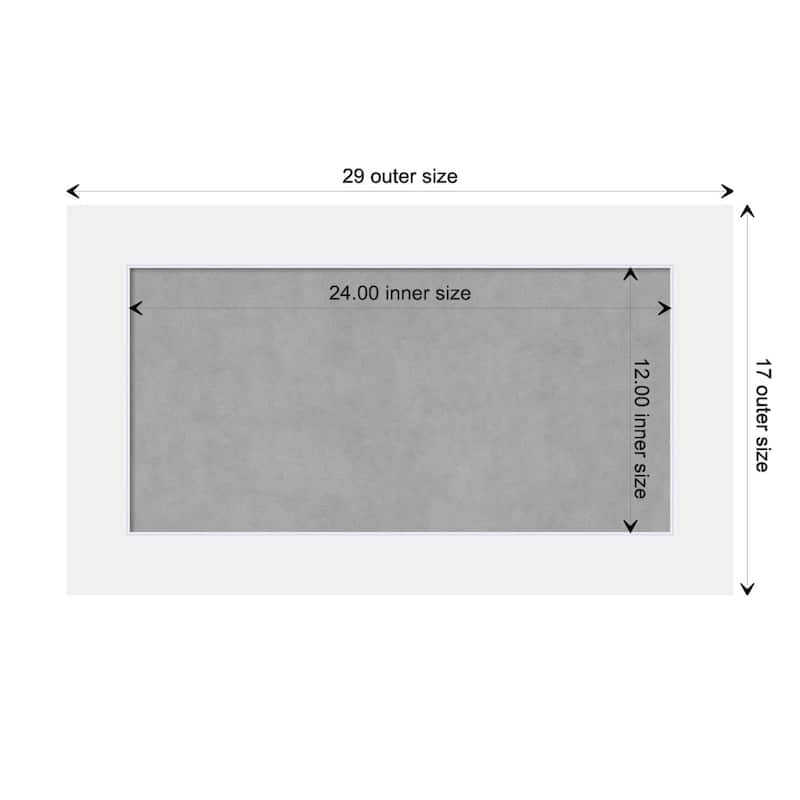 Amanti Art Corvino White Framed Magnetic Board - Board Size 24x12