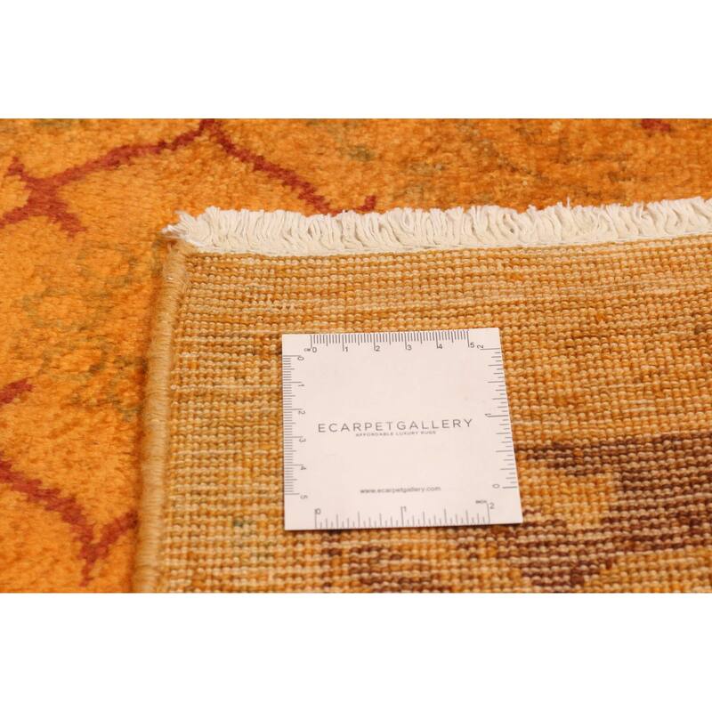 ECARPETGALLERY Hand-knotted Vibrance Light Orange Wool Rug - 6'2 x 9'1