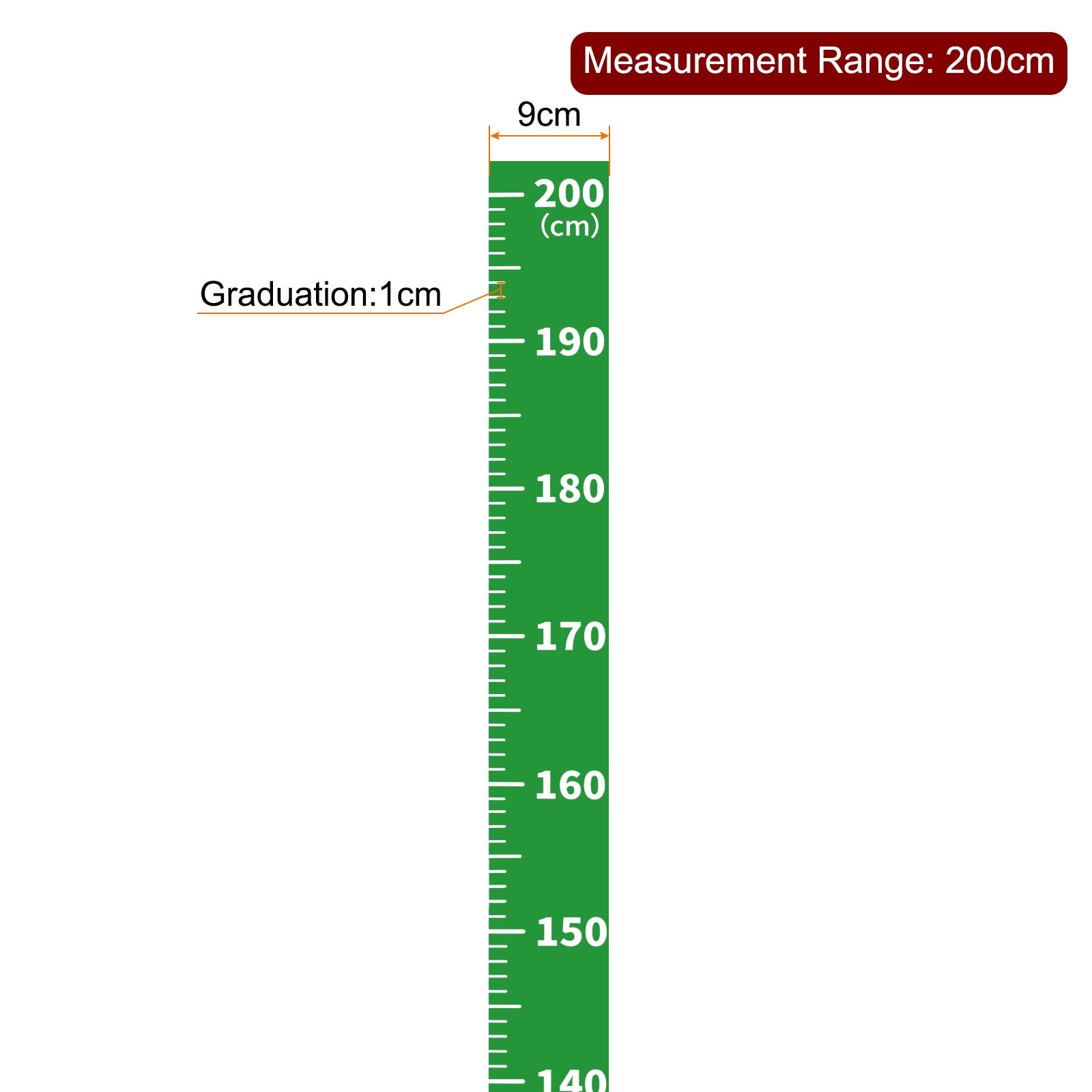 Height Growth Chart 200cm Wall Chart Ruler with Marker Pen, Full Green - On  Sale - Bed Bath & Beyond - 37974199