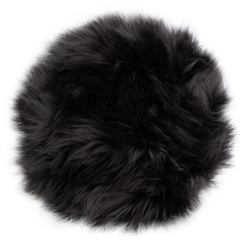 Edinburgh White Faux Fur Accent Pillow Cushion 16R - Dark Gray