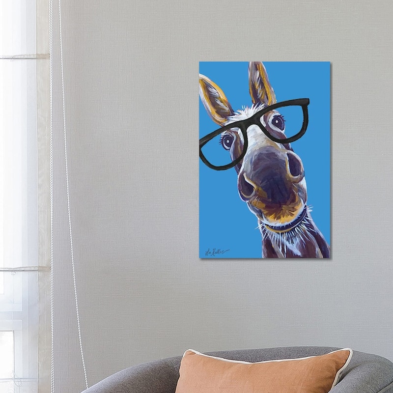 iCanvas "Donkey Snickers Glasses" by Hippie Hound Studios Canvas Print - 26x18x1.5