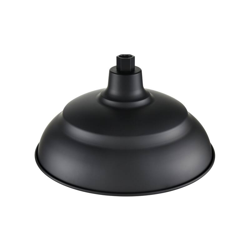 R Series 1-Light Aluminum Warehouse Shade Satin Black - Satin Black - 14