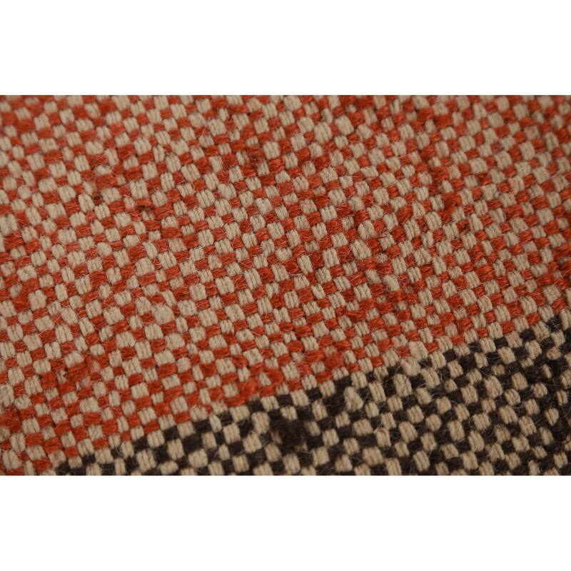Hand Woven Oriental 100% Jute Carpet Modern Stripe Beige & Ivories Kilim Area Rug - 10' 0'' X 8' 9''