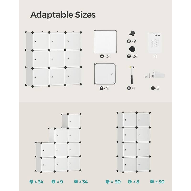 Modern Multi-Cube Storage Rack with Strong ABS Connectors and Secure Door Hooks for Tight Closure