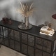 preview thumbnail 17 of 18, Buffet LED Light Industrial Glass Sideboard with Metal Frame and Tempered Glass Doors