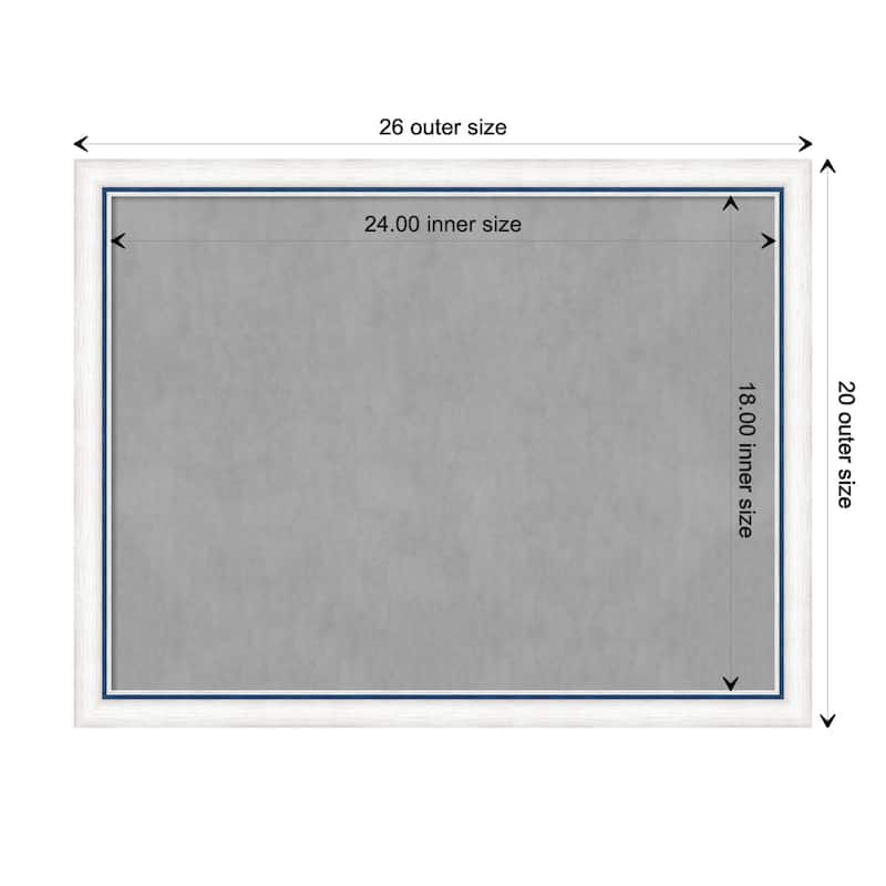 Amanti Art Morgan White Blue Framed Magnetic Board - Board Size 24x18