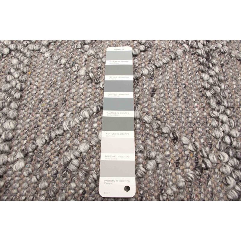 ECARPETGALLERY Braid weave Sienna Grey Wool Rug - 6'0 x 8'9