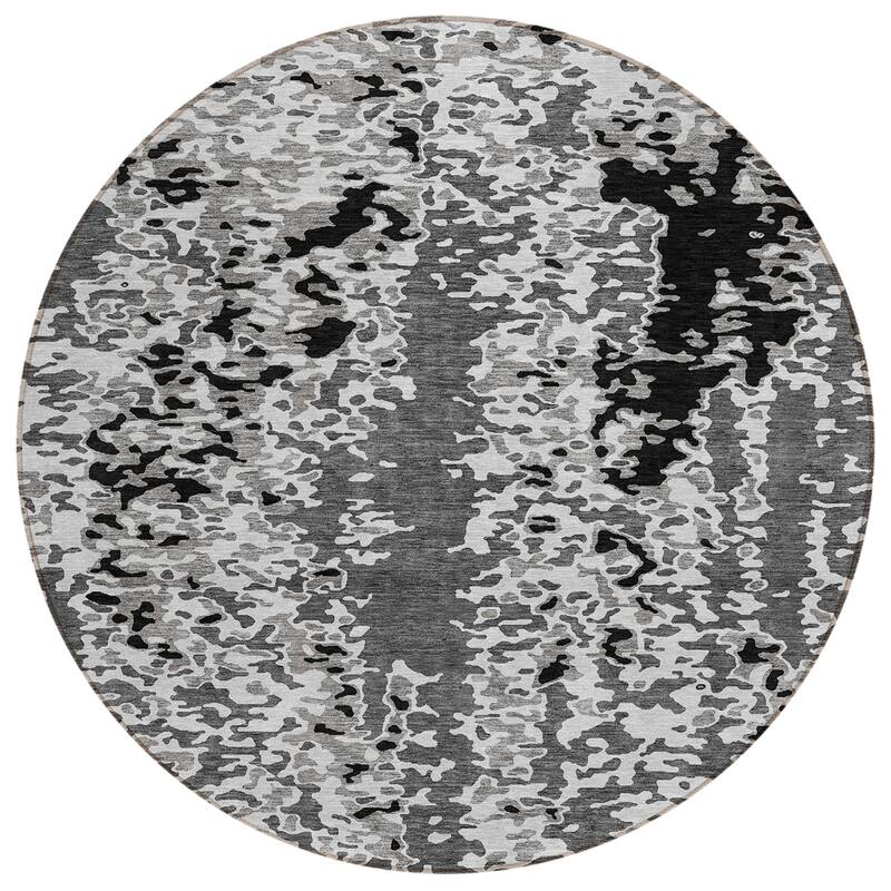 Machine Washable Indoor/ Outdoor Abstract Chantille Rug