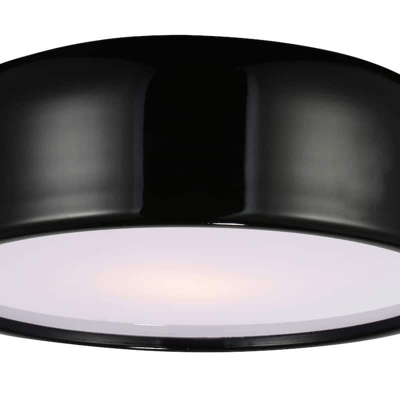 Campton 3 Light 19in Drum Shade Flush Mount - Black