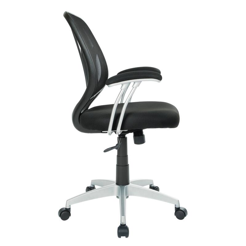 Screen Office Chair with Silver Arms and Base