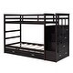 preview thumbnail 5 of 13, Twin Over Twin Bunk Bed with Trundle & Storage Staircase, Space-Saving Design with Easy Access & Organization, Espresso