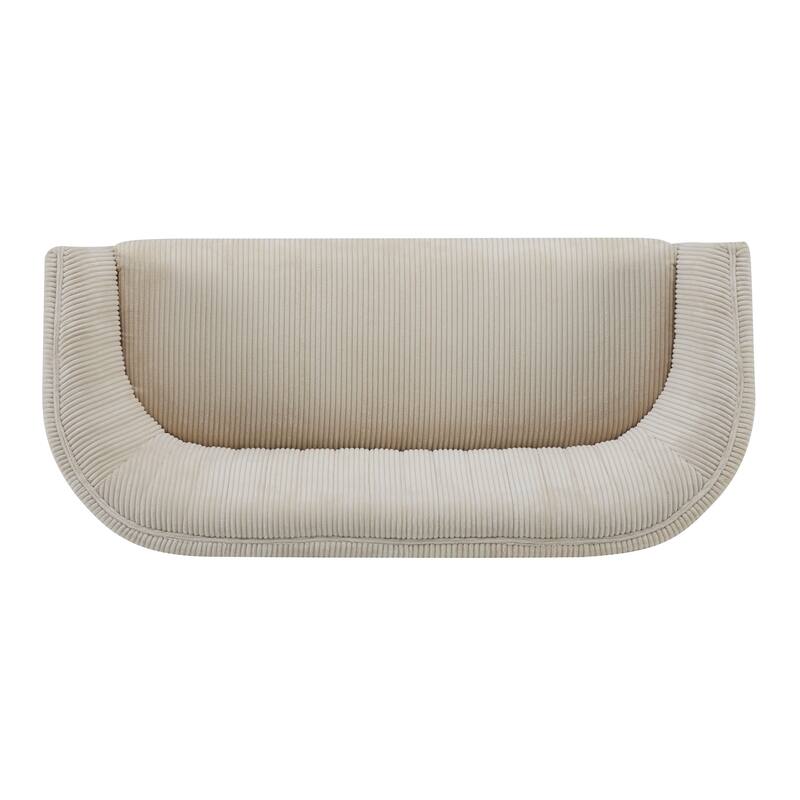 Loveseat Sofa Chaise Lounge Sofa, Tufted Sofa with Curved Armrests, Recliner Sofa with Tapered Wooden Legs