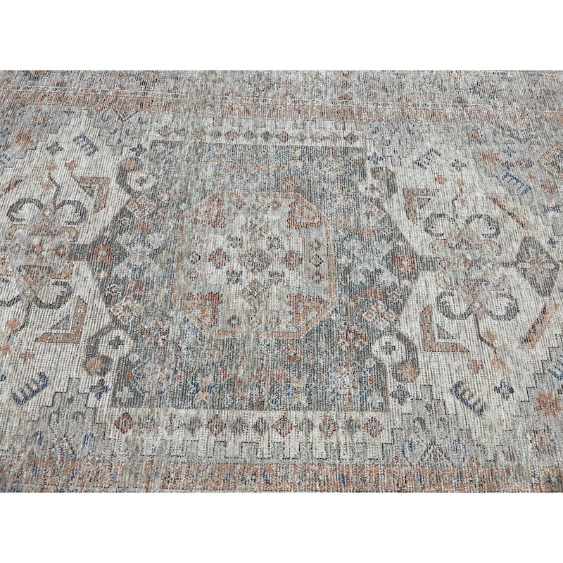 Ivory Hand-Woven Wool Oriental Design Rug by EORC | Elegant