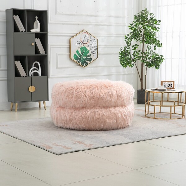 Pink Sofa Chair Floor Plush Accent Chair Single Lounge Bean Bag