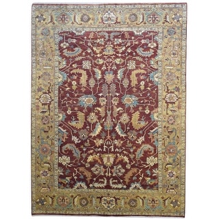 One of a Kind Hand-Knotted Persian 9' x 12' Oriental Wool Red Rug - 9' x 12'