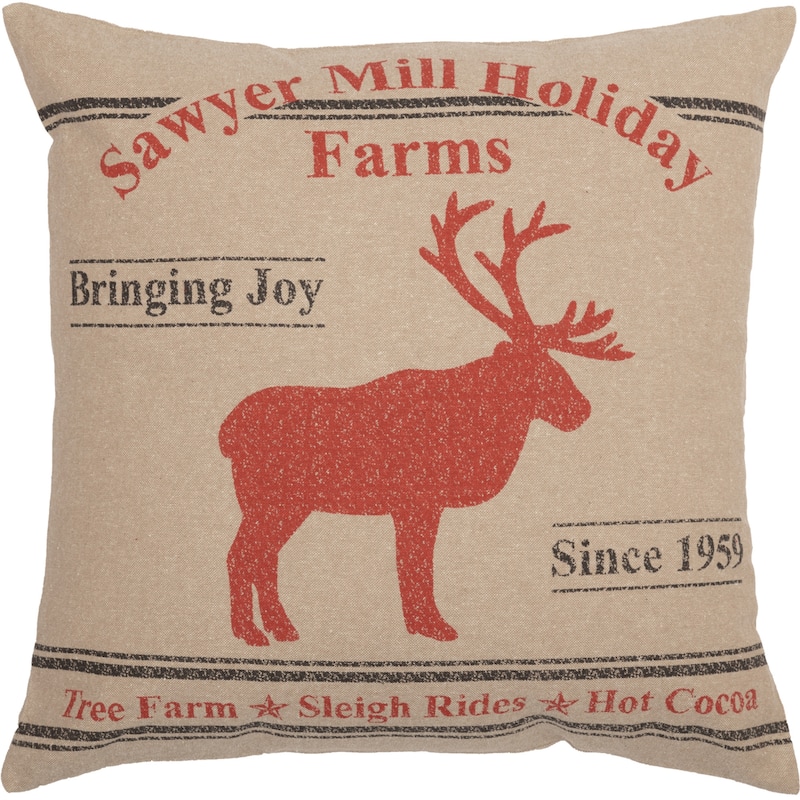 Sawyer Mill Reindeer Pillow 18x18