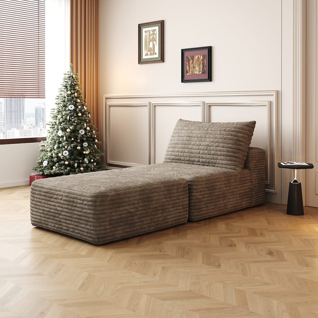 66.9-in Casual Camel 1 -seater Reclining Sectional - 8' x 10'