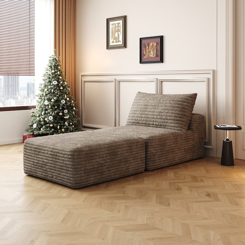 66.9-in Casual Camel 1 -seater Reclining Sectional - 8' x 10' - Symmetrical