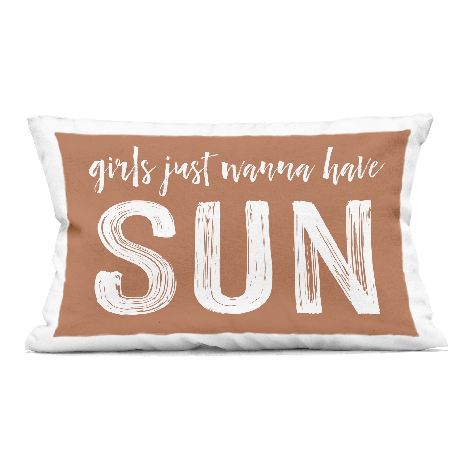 Stupell Girls Wanna Have Sun Brown Decorative Printed Throw Pillow Design by Lettered and Lined