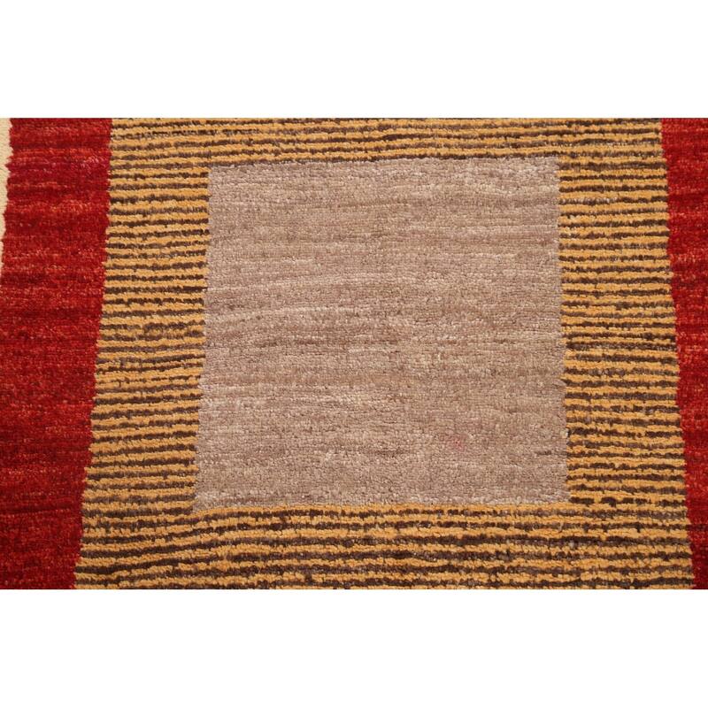 Modern Geometric Gabbeh Kashkoli Oriental Area Rug Wool Hand-knotted - 5'6" x 9'6"