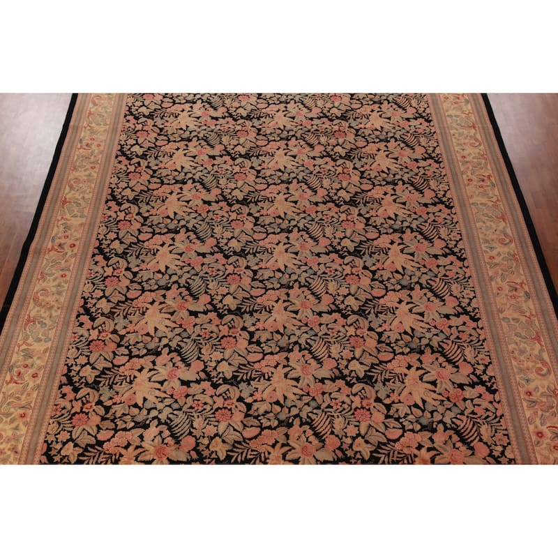 Vegetable Dye Floral Aubusson Chinese Large Rug Handmade Wool Carpet - 11'11" x 17'11"