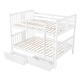 preview thumbnail 9 of 10, Multifunctional Bunk Bed With Storage,Full over Full Bunk Bed with Drawers and Ladder for Bedroom, Guest Room Furniture