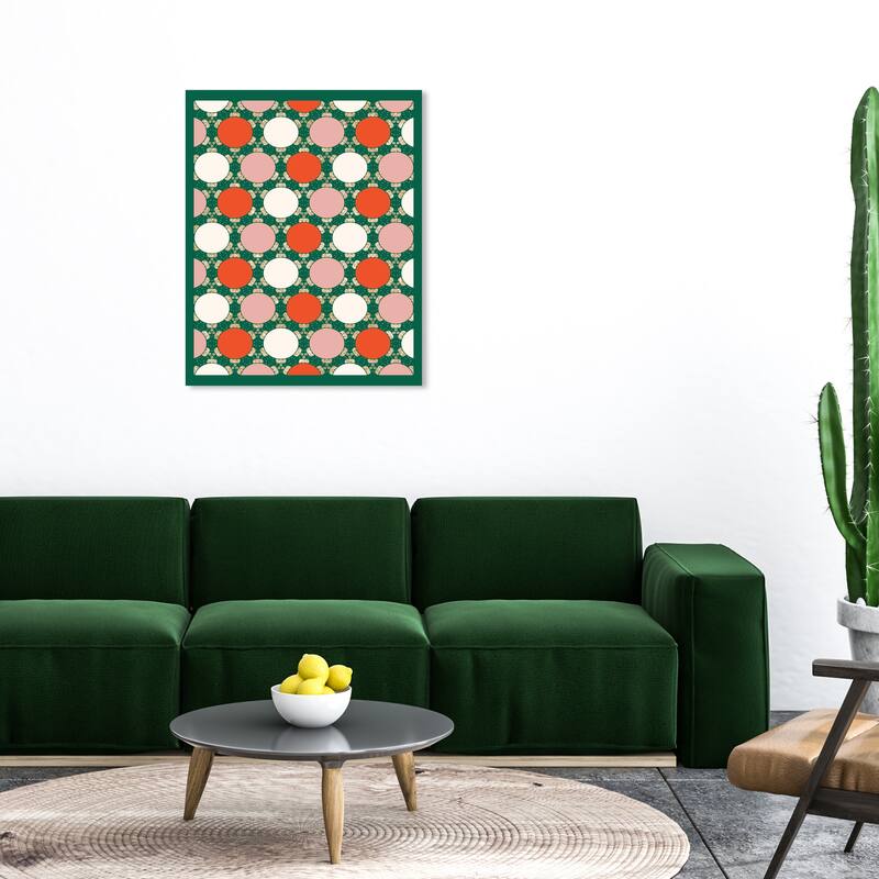 Wynwood Studio Canvas Holiday and Seasonal Ornaments Grid Pattern Red Modern & Contemporary Wall Art Canvas Print - 30 x 36